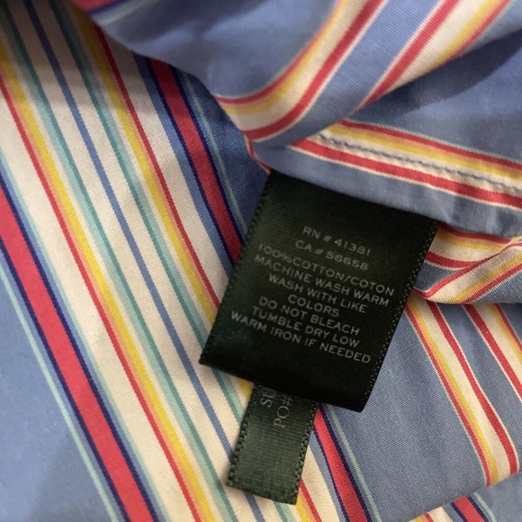 Lauren Ralph Lauren Button Down Shirt Womens Size 8 Classic Multicolor Stripes - Picture 3 of 10